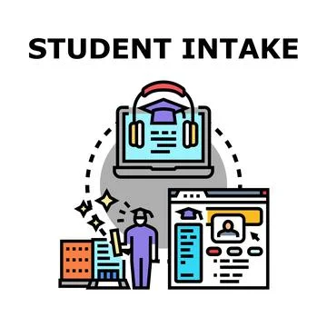 Student intake applying for online education program Illustrazione stock