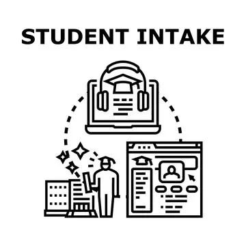 Student intake applying for online education program イラスト素材
