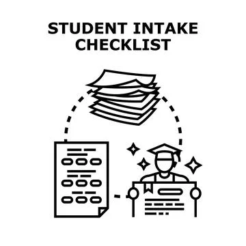 Student intake checklist preparing new academic year Stock Illustration