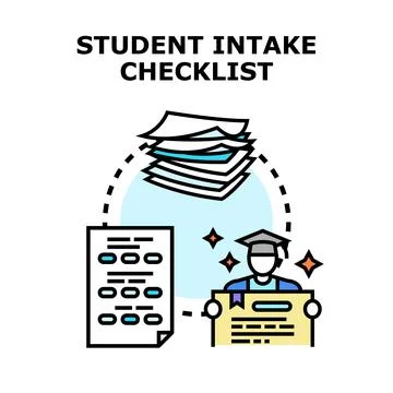 Student intake checklist preparing new academic year Stock Illustration