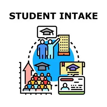 Student intake recruitment process for educational institution Stock Illustration