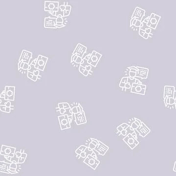 Student job line seamless pattern Stockillustratie