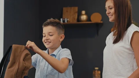 The student of Junior classes is ready for the beginning of the school year Stock Footage 92498766