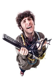 Student with a keyboard Stock Photos