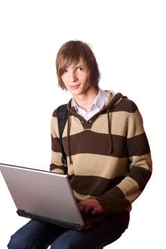 Student with laptop Foto stock