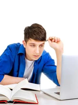 Student with Laptop Foto stock