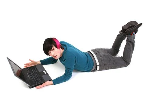 Student laptop study Stock Photos