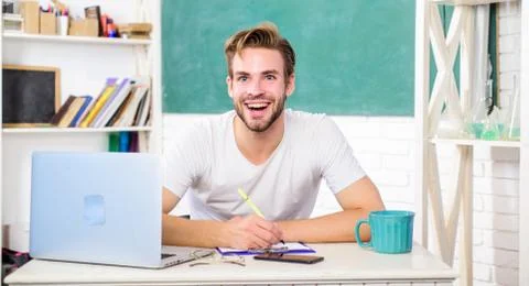 Student learn programming language. Programming web development. Digital Foto stock