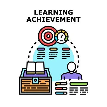 Student learning achievement process and educational goals Stock Illustration