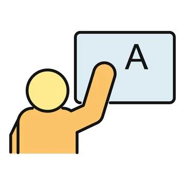 Student learning alphabet letter a at school Stock Illustration