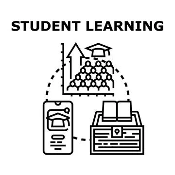 Student learning concept developing education knowledge skills Stock-Illustration
