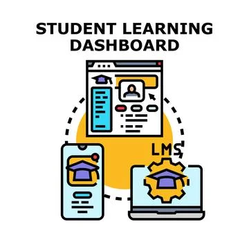 Student learning dashboard for online education platform 库存插图