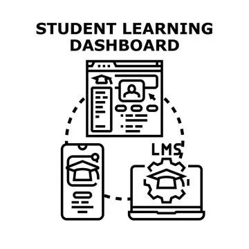 Student learning dashboard for online education platform Stock Illustration