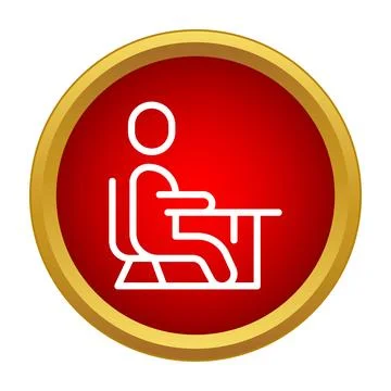 Student learning on a desk icon concept Stock Illustration