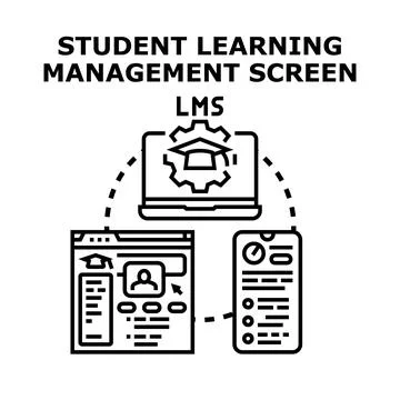 Student learning management system digital education Stock Illustration
