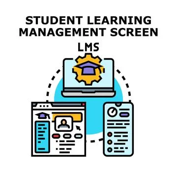 Student learning management system digital education Stock Illustration