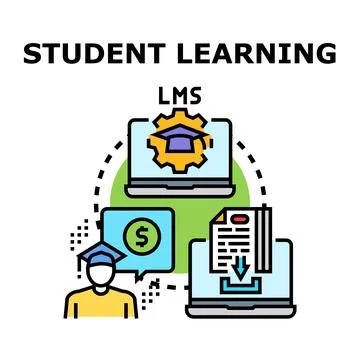 Student learning management system digital education concept Stock Illustration