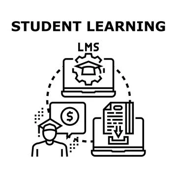 Student learning management system digital education concept Stock Illustration
