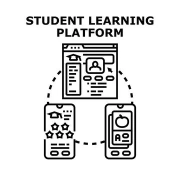 Student learning platform digital education system concept Stock Illustration