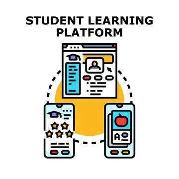Student learning platform digital education system concept 스톡 일러스트