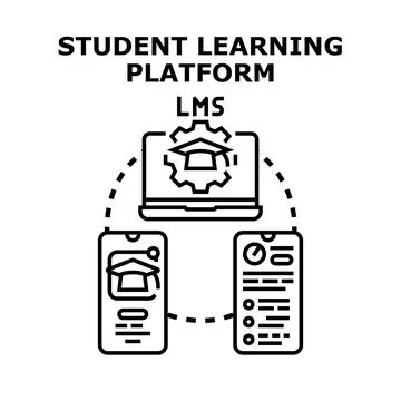 Student learning platform using digital management system Illustrazione stock
