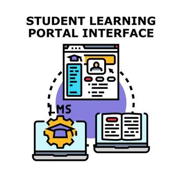 Student learning portal interface and online education concept Stock Illustration