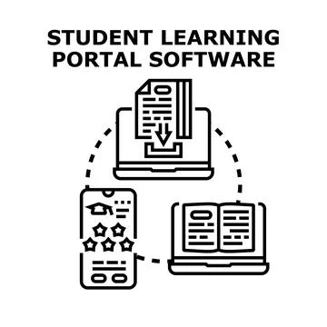Student learning portal software concept illustration Stock Illustration