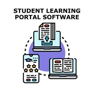 Student learning portal software concept illustration Stockillustratie