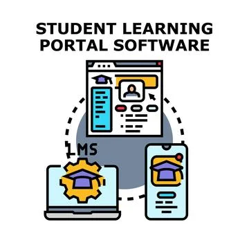 Student learning portal software system developing education Illustrazione stock