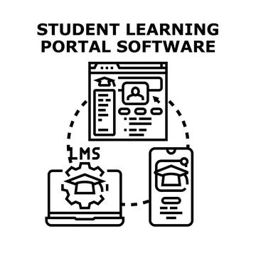 Student learning portal software system developing education 库存插图
