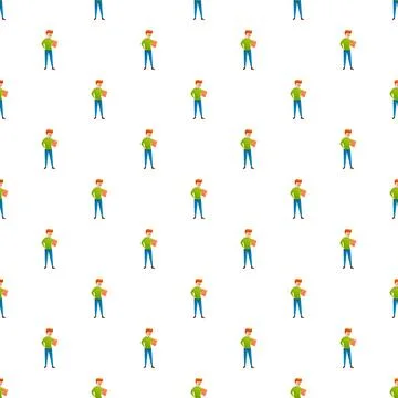 Student learning reading book education seamless pattern Stock Illustration