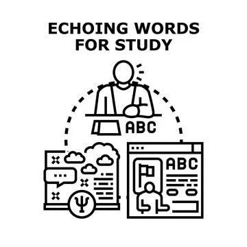 Student learning studying educational content online concept Stock Illustration