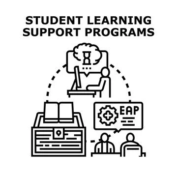 Student learning support programs and academic assistance 스톡 일러스트