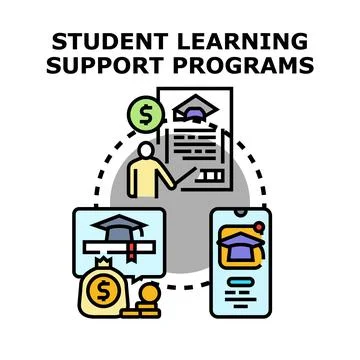 Student learning support programs concept vector illustration Stock Illustration