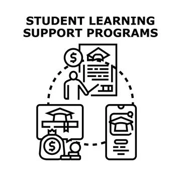 Student learning support programs concept vector illustration Stock Illustration