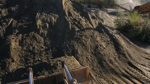 Student learns bulldozer control on the movement of bulk cargo Stock-Footage 69780890