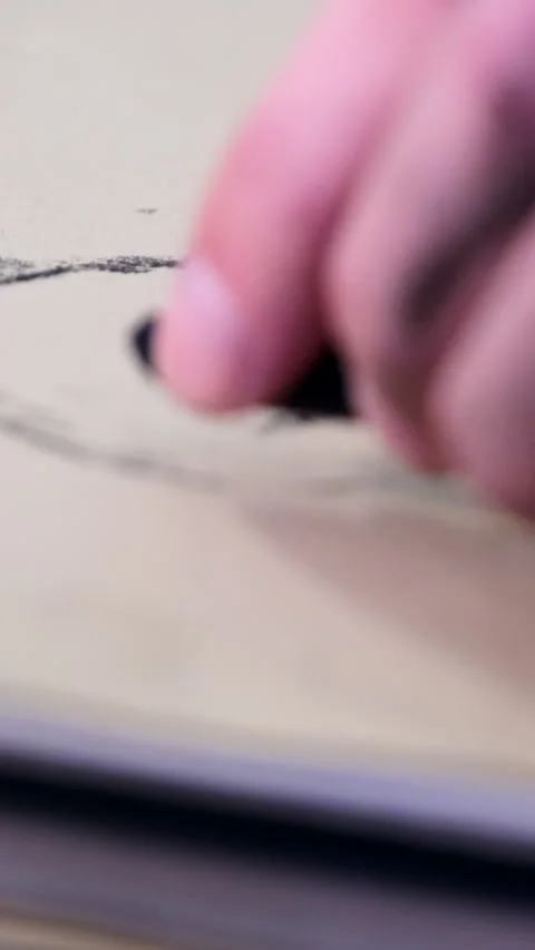 Student learns to paint picture on sheet during art lesson Stock Footage 316125565