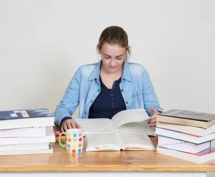 Student learns Stock-Fotos