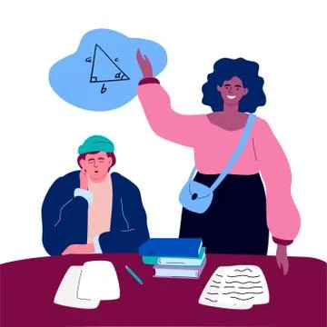 Student on a lesson - colorful flat design style illustration Stock Illustration