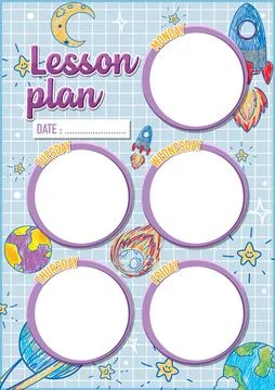 Student Lesson Plan and To-Do List Template Stock Illustration