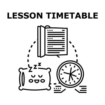 Student lesson timetable planning schedule and sleep Stock Illustration