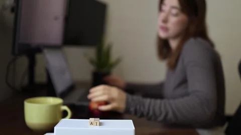 Student lets AI do homework Stock-Footage 337570869