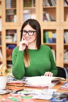 Student in a library Stock Photos