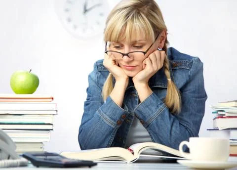 Student in library Stock Photos