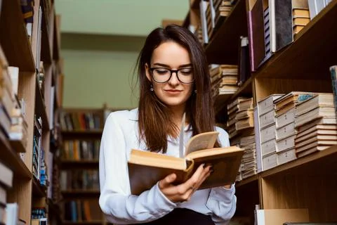 Student at the library Stock Photos