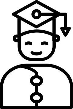 Student Line Icon Design Stock Illustration