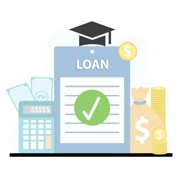 Student loan application is approved Stock Illustration