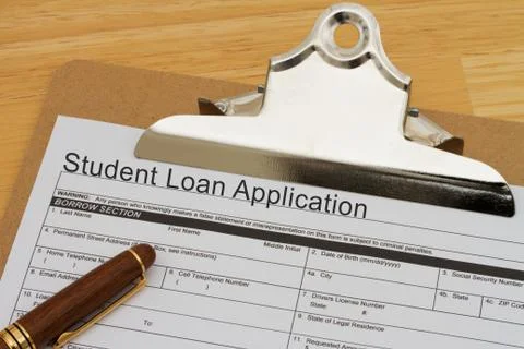 Student loan application form Stock Illustration