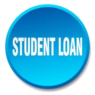 Student loan blue round flat isolated push button Stock Illustration