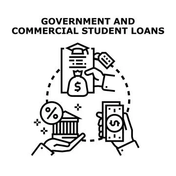 Student loan financing options for education expenses Stock Illustration
